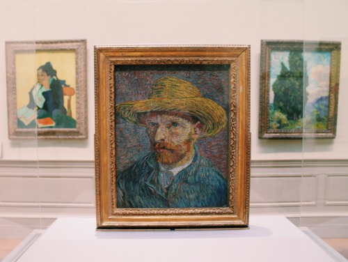 frecklesandfilms:He feels deeply, he feels tenderlySelf-Portrait with Straw Hat, Vincent van Gogh, 1