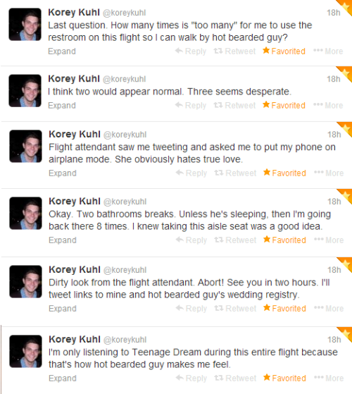 grinnyweasley:  tyleroakley:  mintytroye:  The Epic Love Story of Korey and Hot Bearded Guy in its entirety.   #FollowFriday  I cried a little reading this.