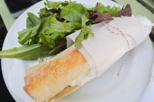 prosciutto and ?? maybe burrata cheese sandwich from fiore market cafe