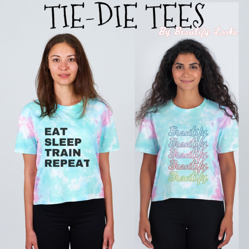 ! - ' -. Rainbow Beautify Cropped Tee:Eat, Sleep, Train, Repeat Cropped Tee:  more tie-dye looks com