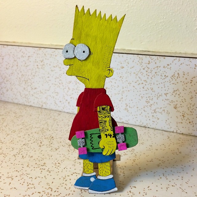 tmthyolson:
“ Made a little 3D stand up chip board bart for #inktober.
”