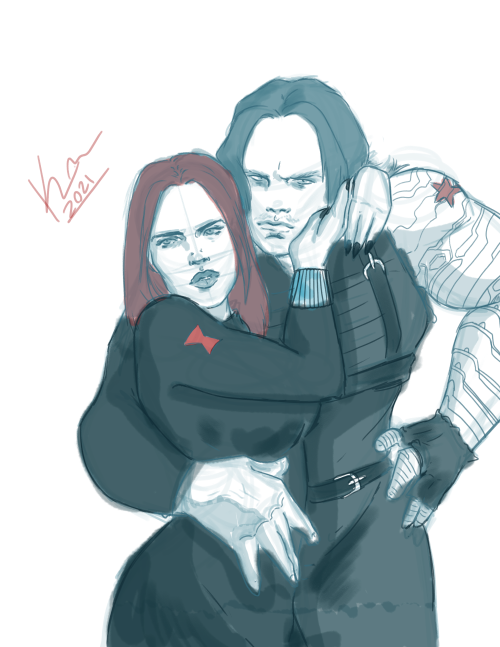 nat and bucky colored badly lol      ( reference )