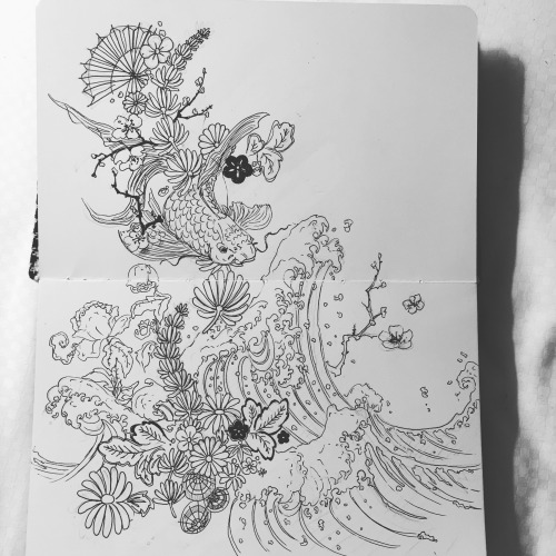 cakemakessushi: Thought progression on a drawing.