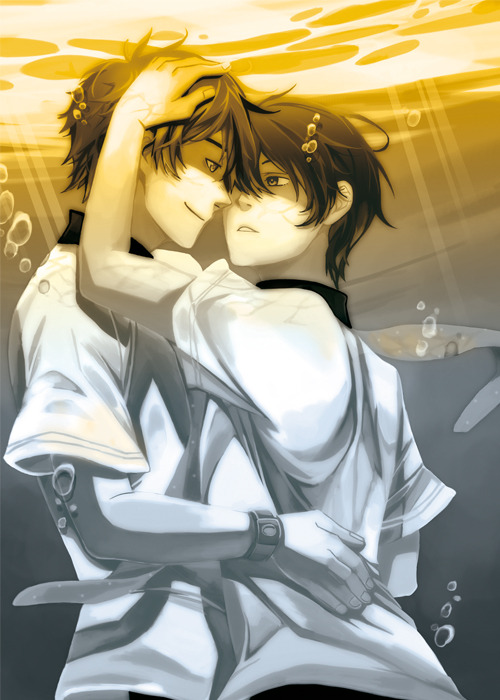 feevre-blog:Illustration I did for Life In a Glasscase’s Free! BL Fanbook, which can be purcha