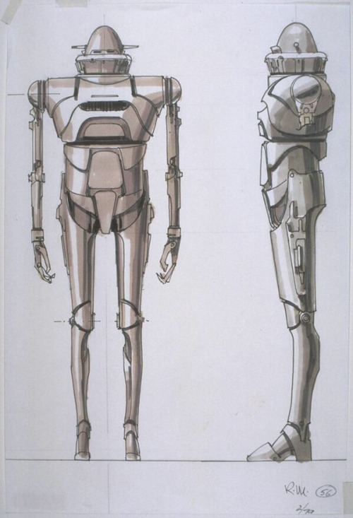 There can’t be a Robot Day without Star Wars. Here we have Ralph McQuarrie’s original design of IG-8