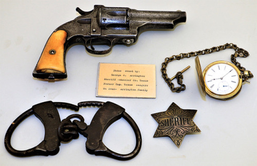 Merwin & Hulbert pistol and personal items of Texas Ranger George Washington Arrington, late 19t