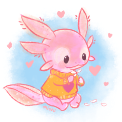 cuhelski:  Axolotl Cutie for Animal Sweater Sunday 