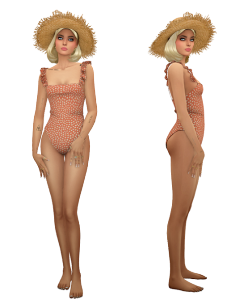 TS4 Beach Outfits Lookbook #5 Skin 1, 2, 3 / Hair / Eyebrows / Eyes / Nosemask Clothing - Full