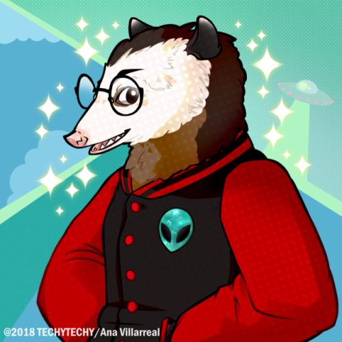 A flashy commission of a cool possum.
