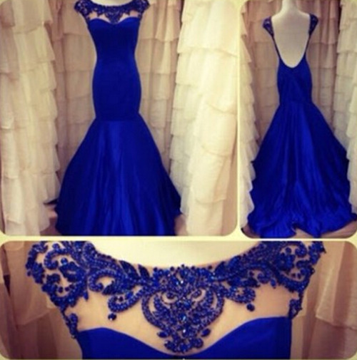 Blue high low prom dresses