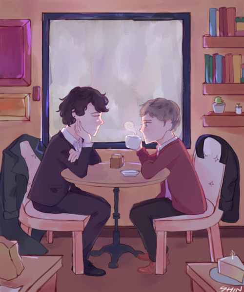 ithinkthereforiamfandom: p-llanetary: here’s the johnlock coffee AU that nobody asked for aha 