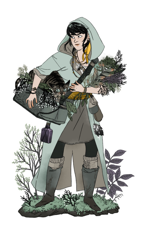 thevintagepostbox:Illustration: WitchsonaFun with colors and clothes and plants!