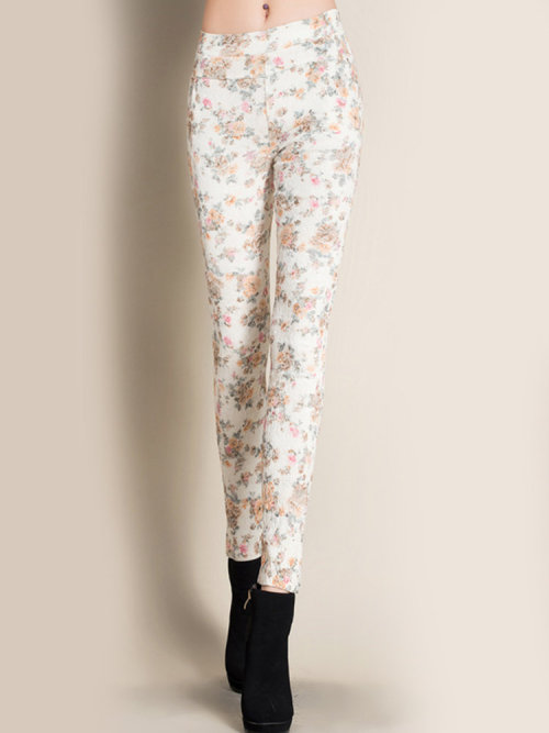 lovelyanifashion:Women Casual Floral Print Slim Elastic PantsFlash Deal up to 60% off!   Discount co