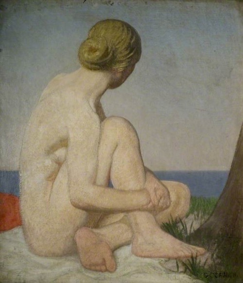 art-of-darkness: George Clausen—The Watcher, 1928 1920s   Figurative   Geo