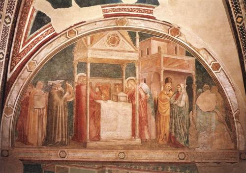 artist-dibondone: Annunciation to Zacharias, 1320, Giotto Di BondoneMedium: frescohttps://www.wikiar