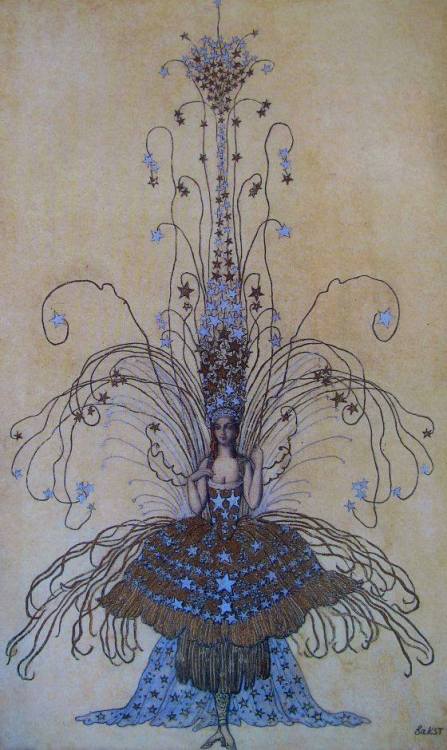 1910-again:Leon Bakst, “Queen of the Night” costume design, 1922.
