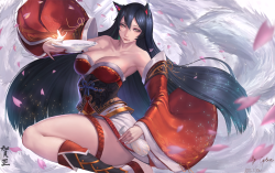 gtunver:  ahri X new year  ^^willcom to