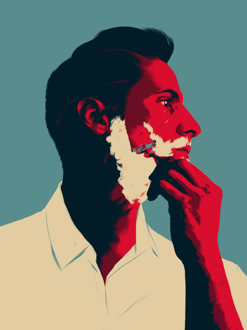 Portrait of a handsome gentleman shaving for this month&rsquo;s German edition of GQ.