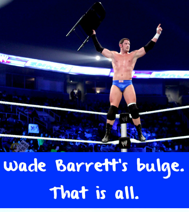 wrestlingssexconfessions:  Wade Barrett’s bulge. That is all.  Been missing the