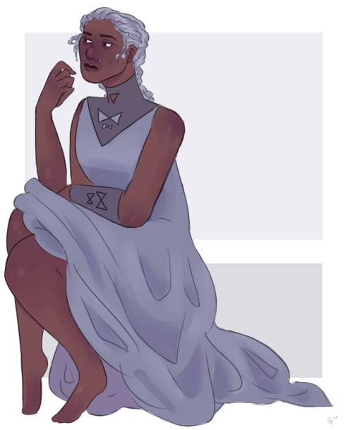 plantedface: i s2g i will defend her to my grave [image description: a drawing of Lucretia sitting a