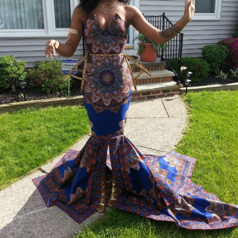 this-is-life-actually:  This teen slayed a prom dress made from an African fabric