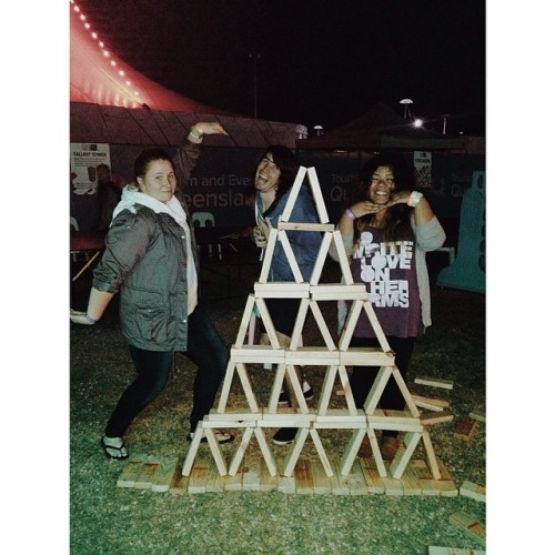 After 3 days of frustration and tantrums we finally built a block pyramid! #easterfest #houseofcards