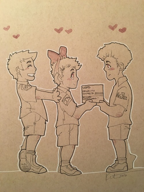 Did I just draw UPS wooing FedEx by handing over USPS with the...