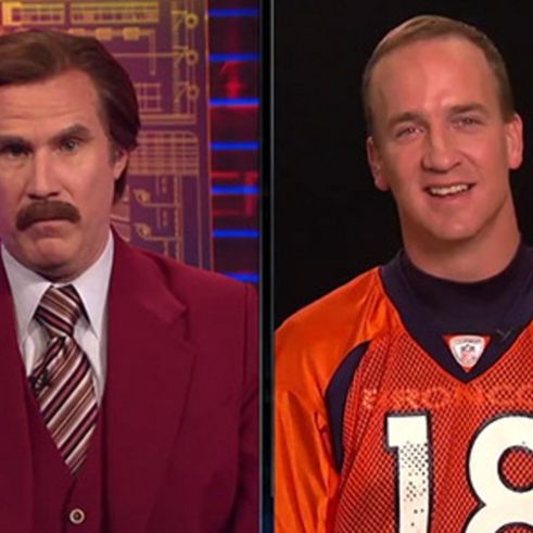 Ron Burgundy Interviews Peyton Manning for SportsCenter
The legendary anchorman grills Peyton Manning about mustaches and stallions.