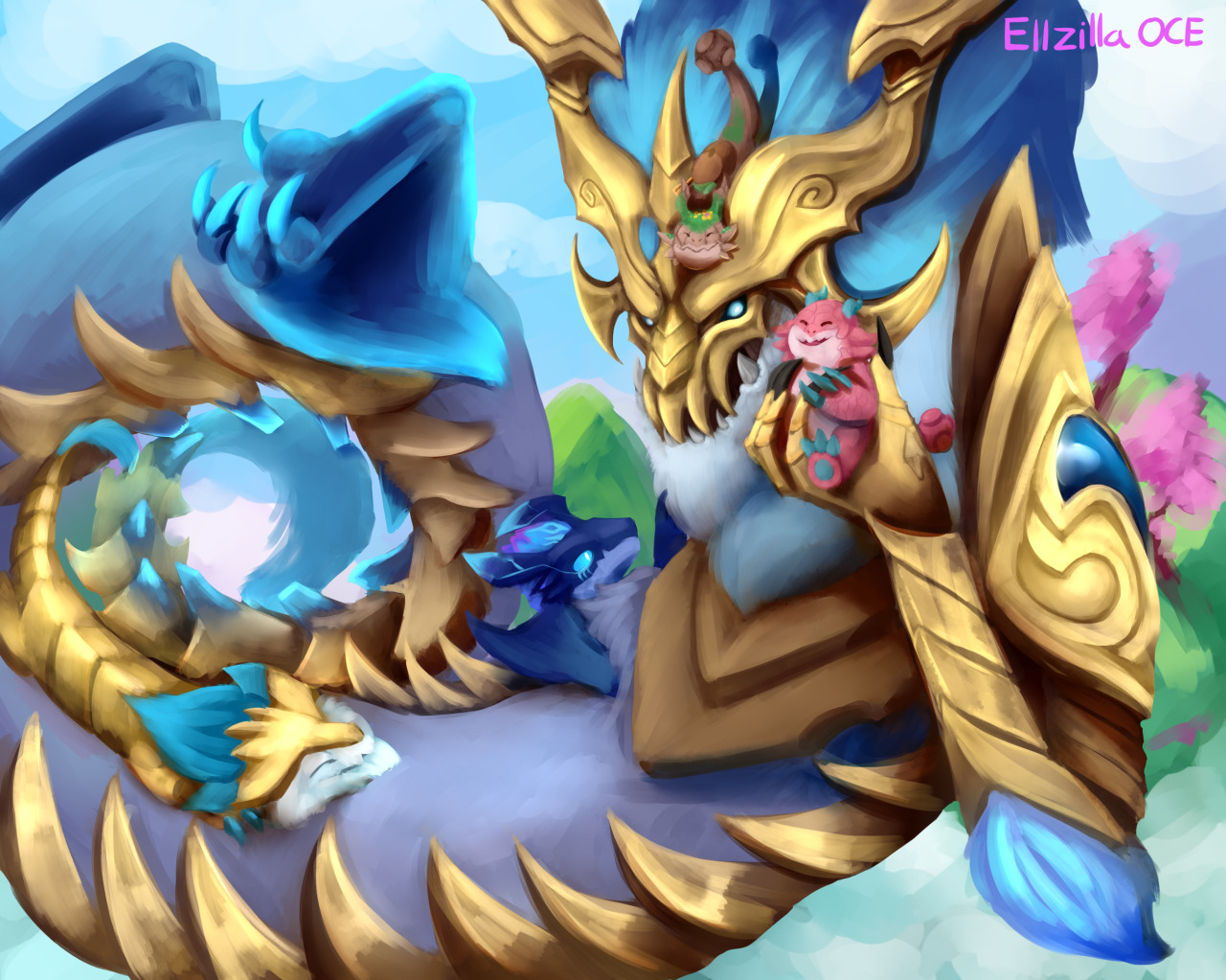 Aurelion and Ao Shin! by Demacian_Yordle -- Fur Affinity [dot] net