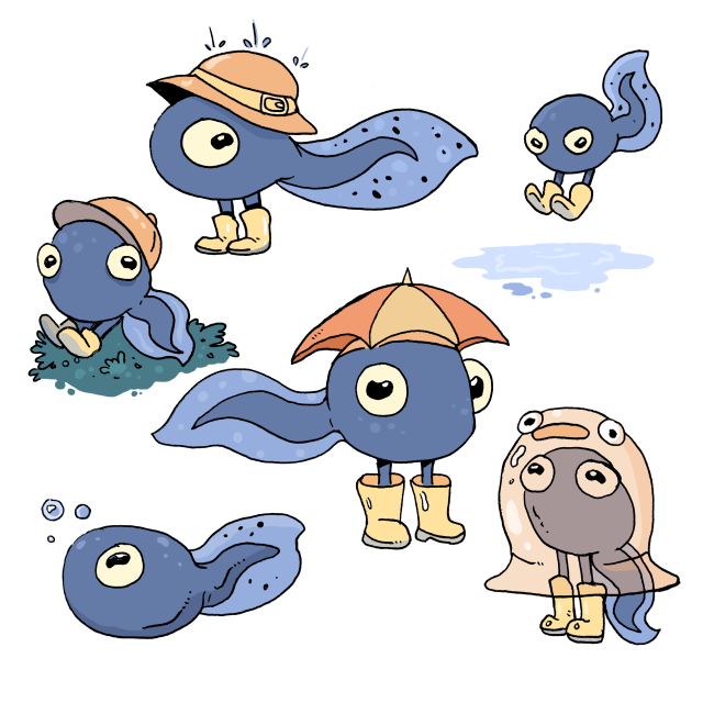 Tadpoles in galoshes