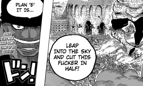 onepiecequotes:Let’s talk about how Zoro actually had four plans before this one.