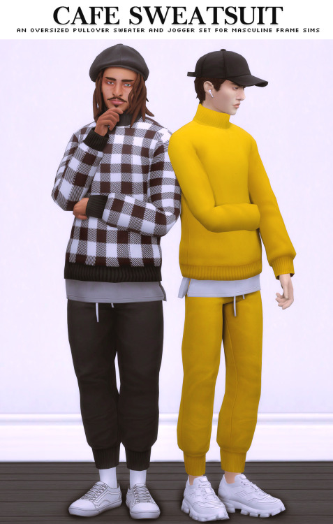 nucrests: Cafe Sweatsuit  by @nucrests Hi! More content for the male sims, this time a com
