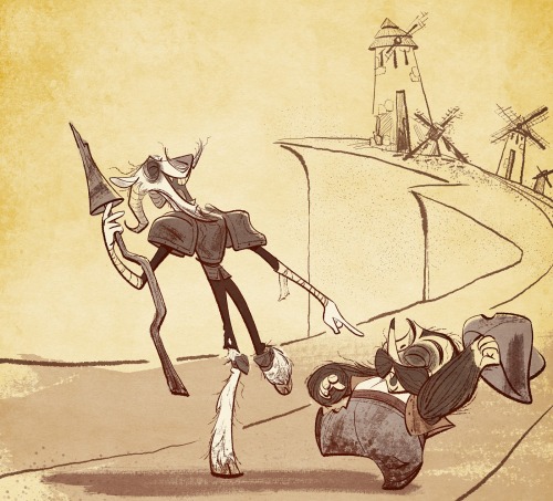 rubitrightintomyeyes: bobbypontillas: Another take on “Don Quixote” stories by Miguel Ce