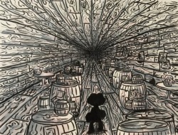 spitblaze:  I got a new full-size sketchbook, so I broke it in with a vision from a dream I had a while ago where Psychonauts 2 was Western-themed, the Collective Unconscious was an old saloon, and the doors were all barrels. Also, the game was on the