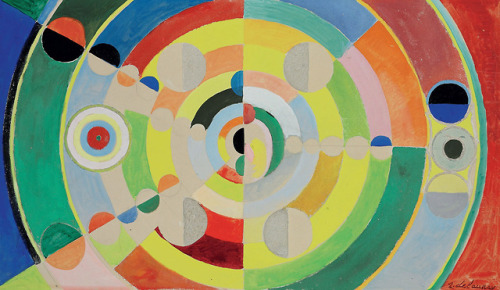 ROBERT DELAUNAYRELIEVE-DISCOS1936 - Gouache y lápiz sobre tabla (55,2 x 96,8)