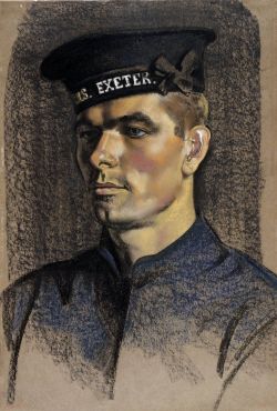 Stoker Gill of HMS Exeter by Eric Henri Kennington