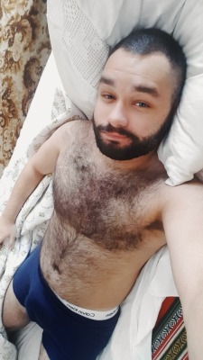 me-and-my-beard:Since I got a haircut I thought I’m gonna post a pic of me wearing underwear only to show it to you guys!! How you like it?