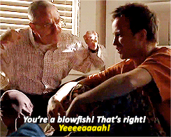 theworldofcinema:  “Who messes with the blowfish, Jesse?”“Nobody.”“You’re damn right.”“I’m a blowfish.” 