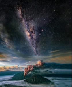 the-wolf-and-moon: Milky Way Over Mount Bromo