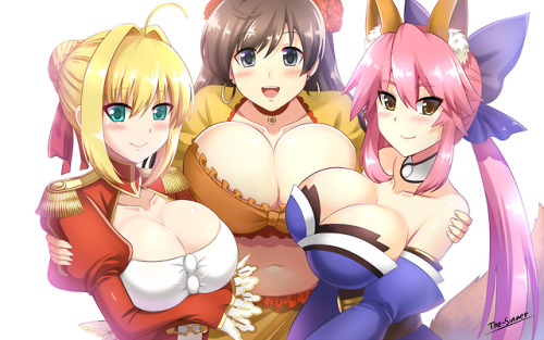  This’s commissions from AkkusuRaikanSaber Extra, Mata Hari and TamamoThank for your commissio