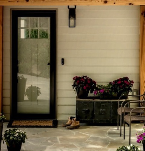 Front Yard PorchIdeas For A Mid-sized, Stone Craftsman Porch Renovation With An Addition To The Roof