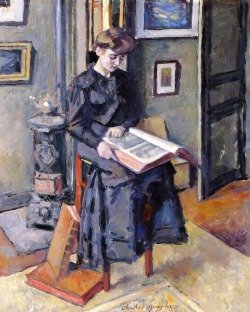 colourthysoul:  Charles Guérin - Girl reading a book (1906) 