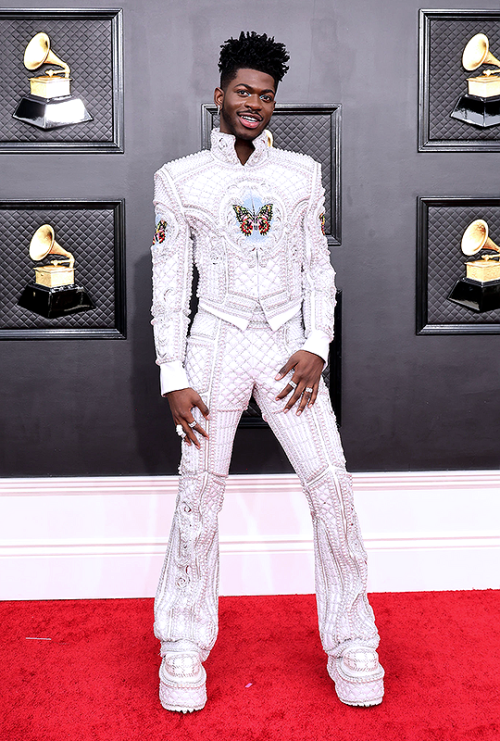 melodramas:LIL NAS Xarriving at the 64th Annual Grammy Awards 