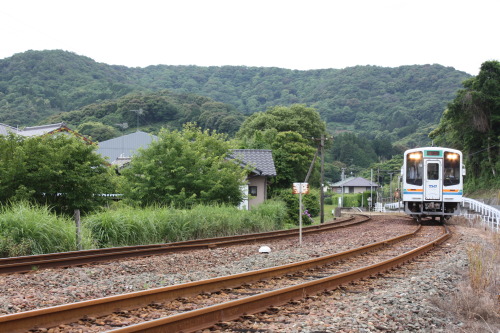 Tenryu-Hamanako line. It runs from Kakegawa to Shinjyohara via northern shore of the Lake Hamana.