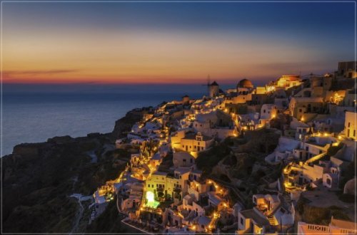 Santorini,  Greece Night view. Photo by George Papapostolou