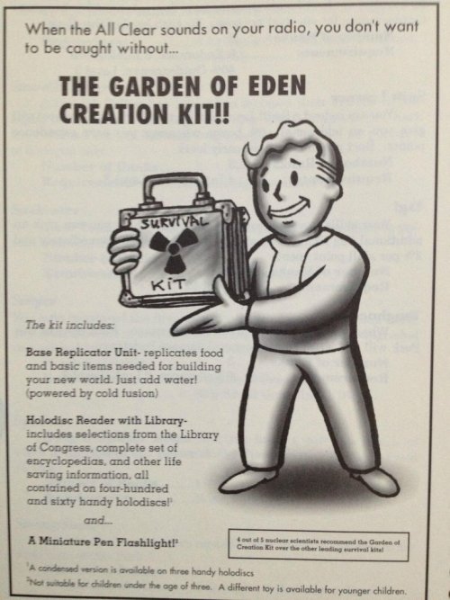 gamershaunt:Selections from the original Fallout’s Instruction Manual