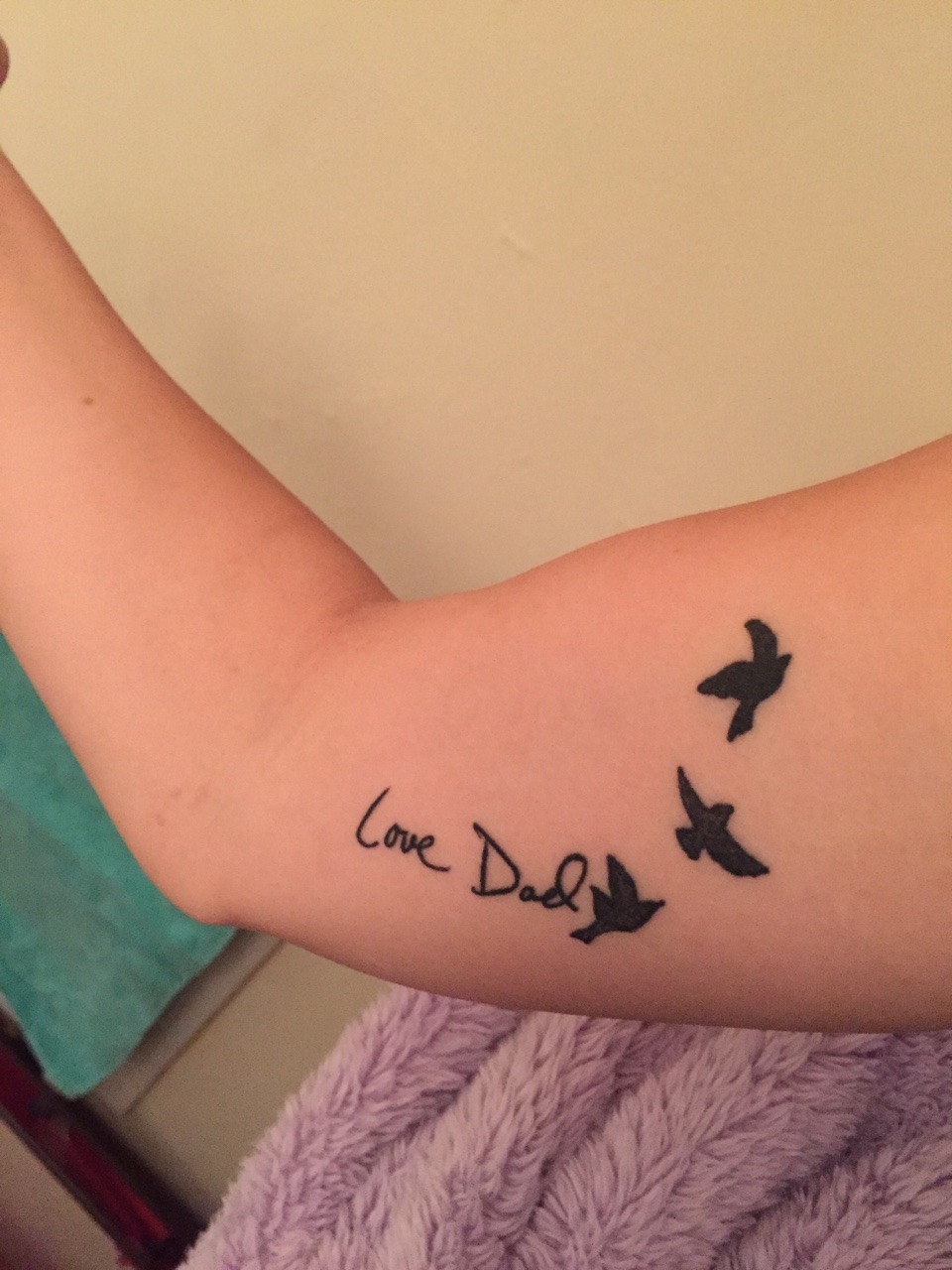 tattoos-org:  My dads handwriting. It’s the only thing I have left since he died