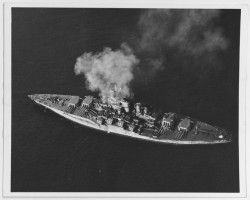 Lex-For-Lexington:  “Uss Tennessee (Bb-43) Training Her Guns On Okinawa, During