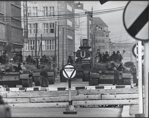 todaysdocument: Our DPA Picture Is Showing Soviet Tanks at Friedrichstrasse, Approximately 150 Meter