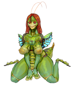 hypermeatman: Red eyed katydid girl. Shes